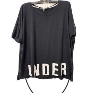Under Armour Threadborne Loose Fit Tee XL Black White Mesh Logo